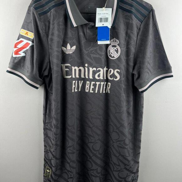 Real Madrid 2025 Adidas Third Authentic Jersey Charcoal Men’s M | Fly Emirates - Picture 1 of 8